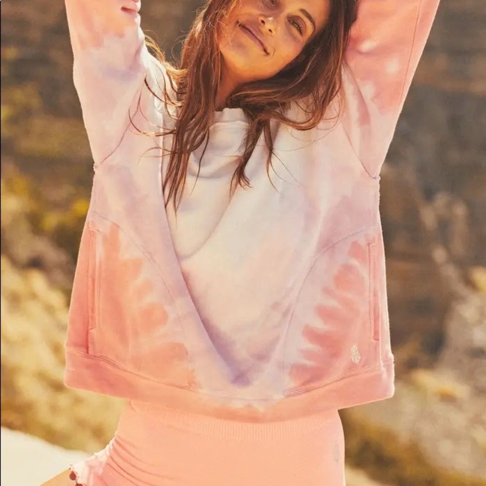 NWT Free People FP Movement Metti Ombré Sweatshirt - Pink - Picture 5 of 15